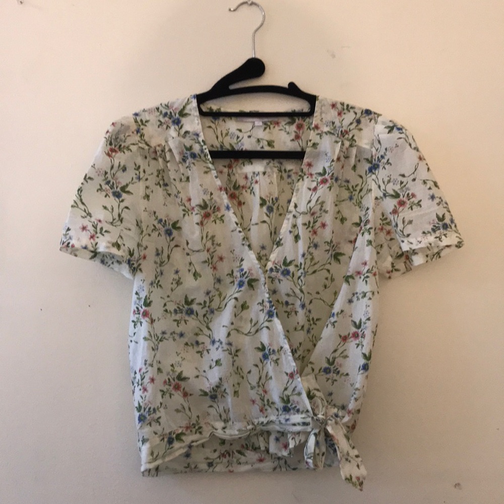 Floral wrap blouse